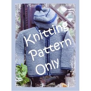 New Sarah James CH 515 Zip Up Jacket and Hat Child Knitting Pattern 3-7 years